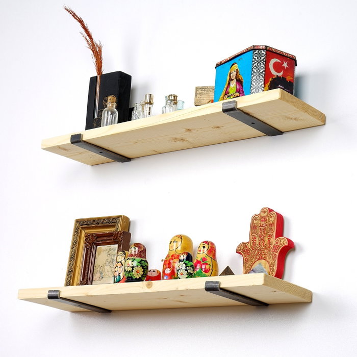 Hanah Home Lam008 Estantería de Pared de Madera y Metal Negro y Roble Hanah Home Lam008 Estantería de Pared de Madera y Metal Negro y Roble